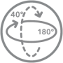 Inclinaison: 40° - rotation: 180°