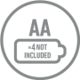 4×AA (non incluses)