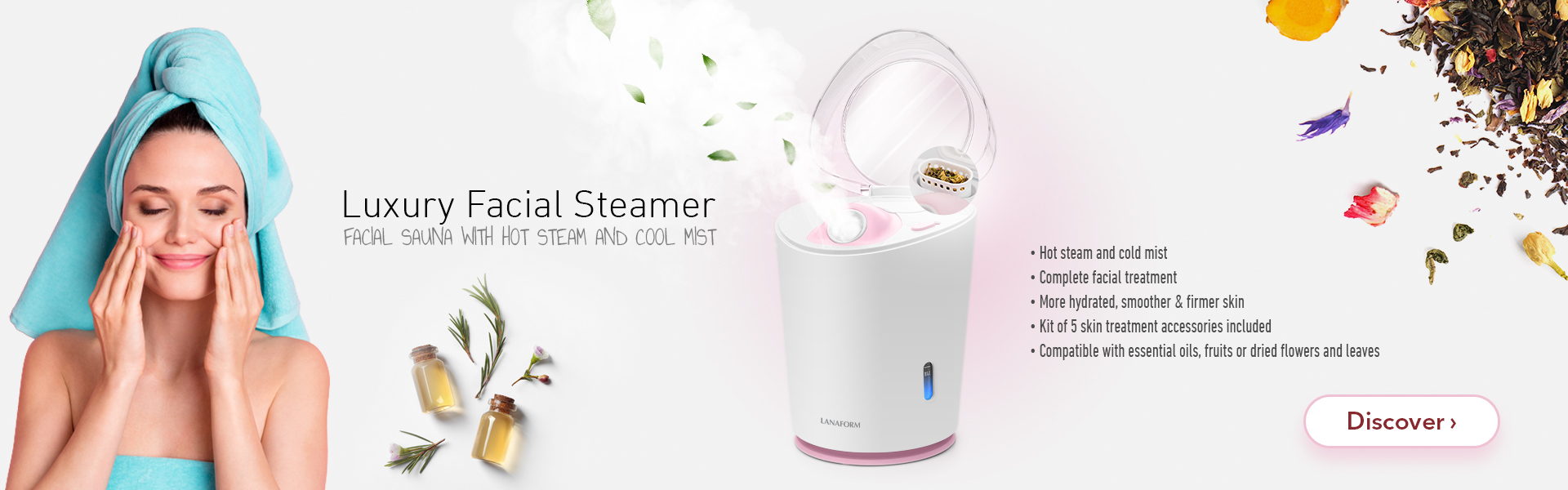 Luxury Facial Steamer - Facial sauna with hot steam and cool mist