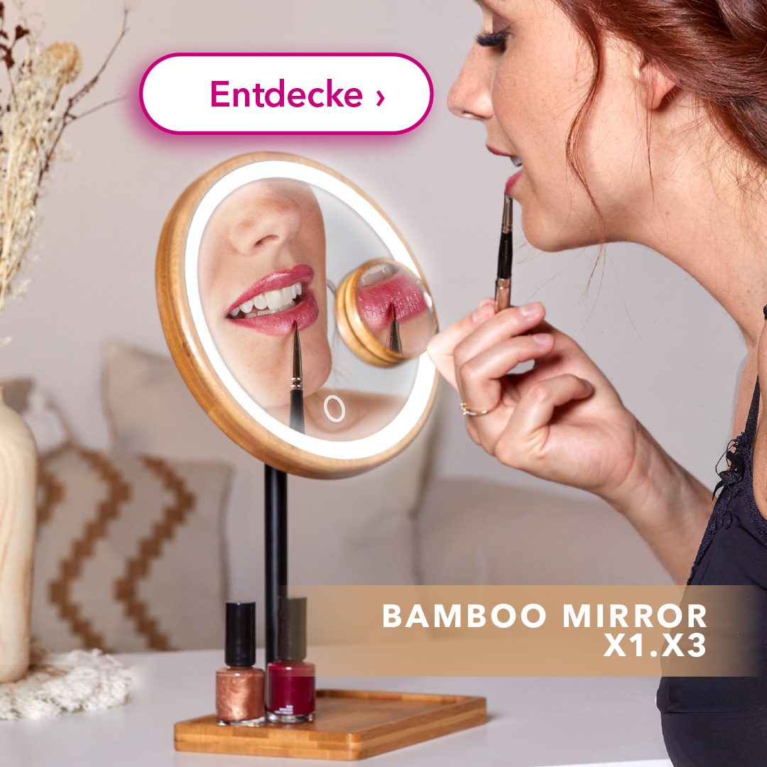 Bamboo Mirror - Wiederaufladbarer LED-Spiegel