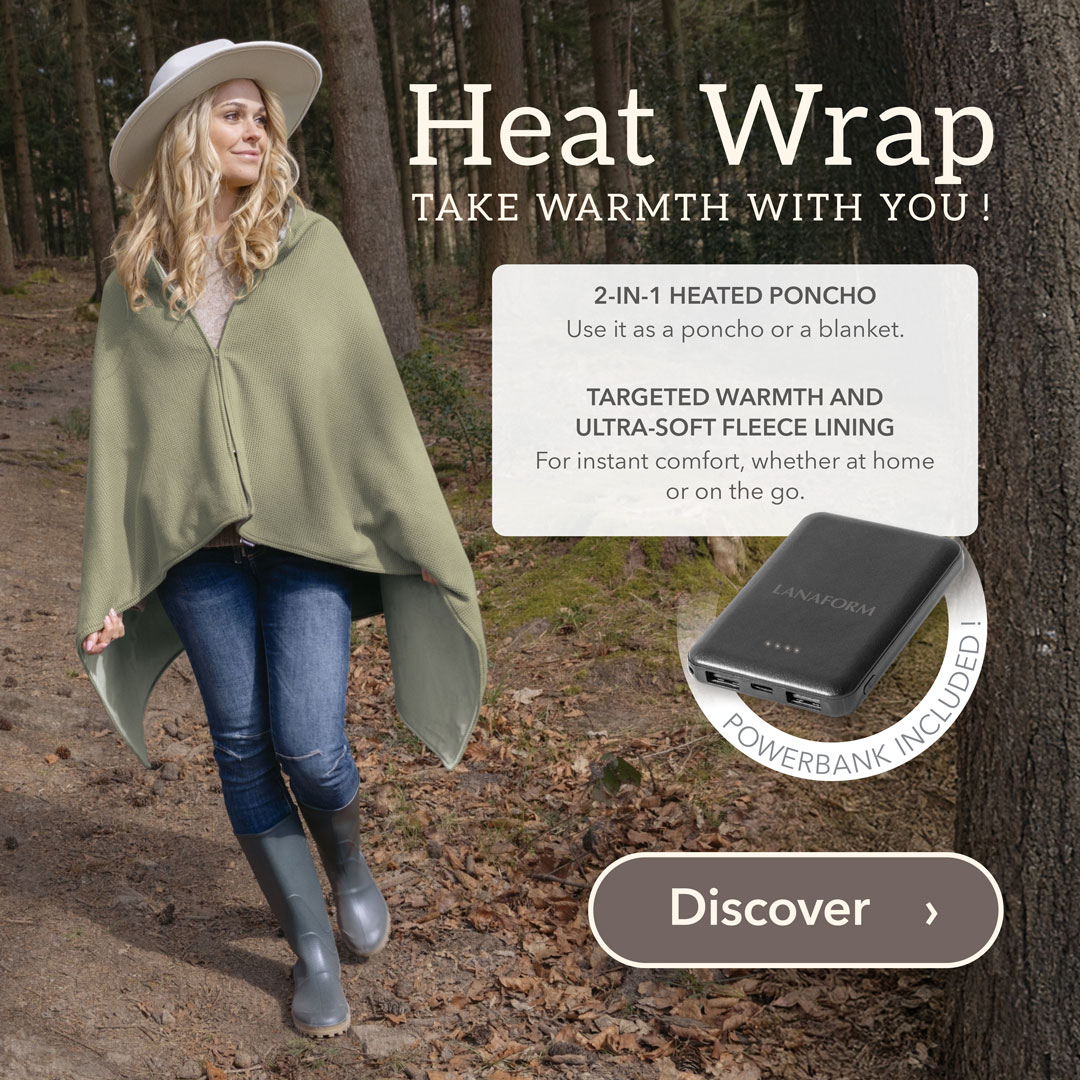 Portable heated poncho