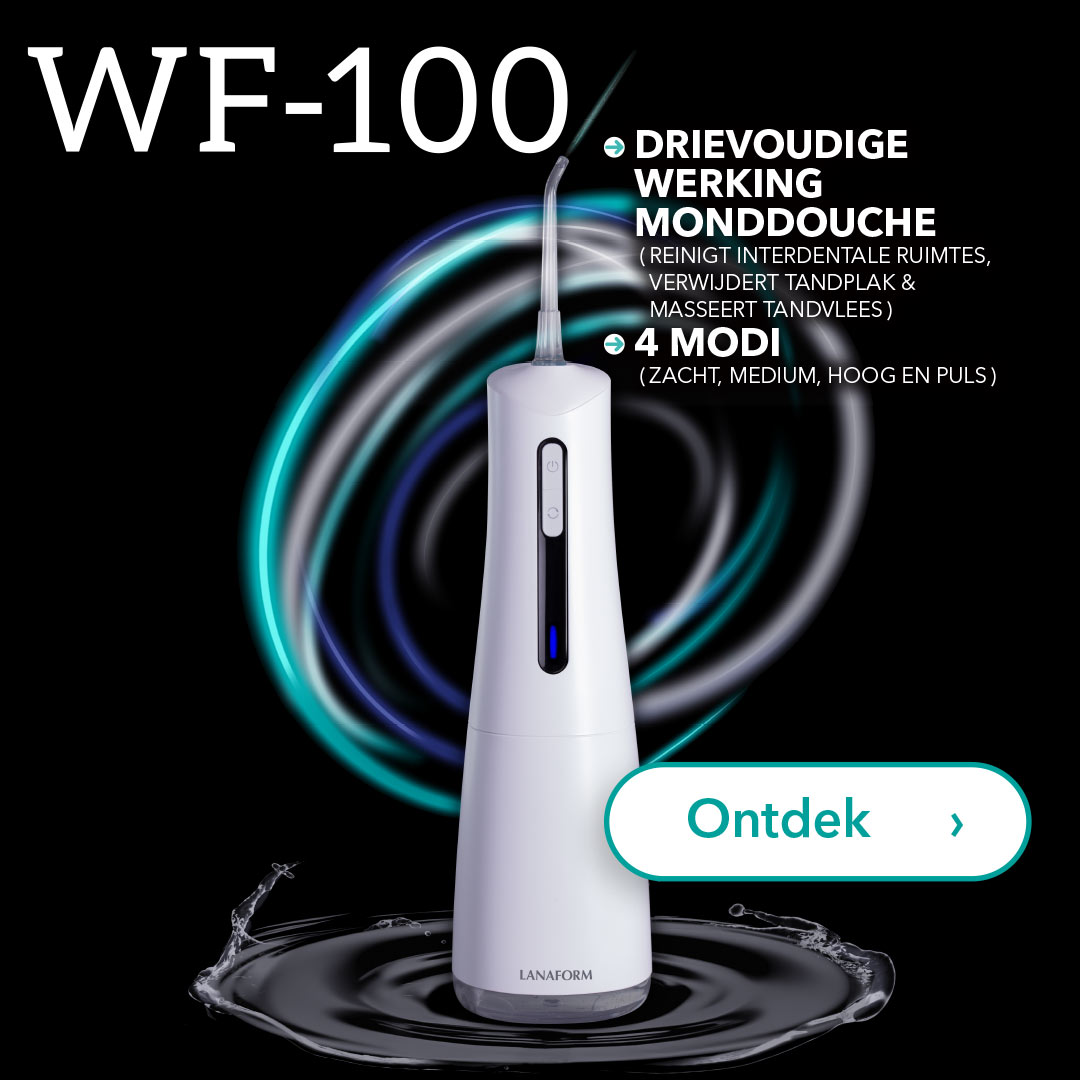 Dankzij de vier standen biedt de WF-100 monddouche een volledig gepersonaliseerde verzorging van tanden en tandvlees, voor een optimale mondhygiëne!